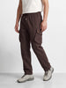 Men's Brown Relaxed Fit Solid Utility Cargos