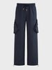 Men's Navy Relaxed Fit Solid Utility Cargos
