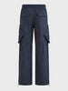 Men's Navy Relaxed Fit Solid Utility Cargos