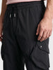 Men's Black Relaxed Fit Solid Utility Cargos