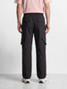 Men's Black Relaxed Fit Solid Utility Cargos