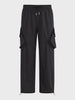 Men's Black Relaxed Fit Solid Utility Cargos