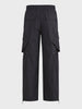 Men's Black Relaxed Fit Solid Utility Cargos