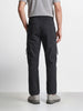 Men's Grey Relaxed Fit Solid Utility Cargo