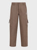 Men's Khaki Relaxed Fit Solid Utility Cargo