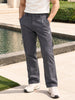 Men's Grey Relaxed Fit Solid Utility Cargo