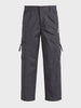 Men's Grey Relaxed Fit Solid Utility Cargo
