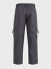 Men's Grey Relaxed Fit Solid Utility Cargo