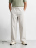 Men's Off White Relaxed Fit Solid Casual Joggers