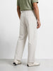 Men's Off White Relaxed Fit Solid Casual Joggers