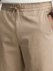 Men's Beige Relaxed Fit Solid Casual Jogger