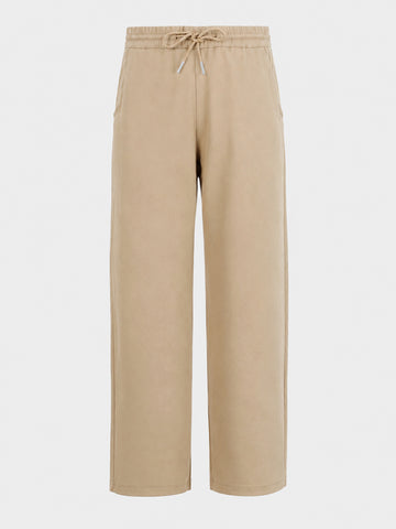 Men's Beige Relaxed Fit Solid Casual Jogger