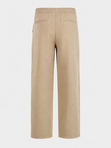 Men's Beige Relaxed Fit Solid Casual Jogger