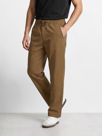 Men's Brown Relaxed Fit Solid Casual Joggers