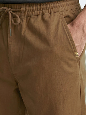 Men's Brown Relaxed Fit Solid Casual Joggers