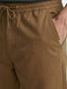 Men's Brown Relaxed Fit Solid Casual Joggers