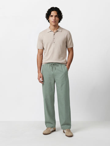 Men's Green Relaxed Fit Solid Casual Joggers