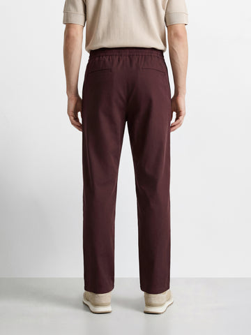 Men's Maroon Relaxed Fit Solid Casual Jogger