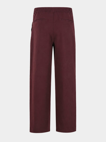 Men's Maroon Relaxed Fit Solid Casual Jogger