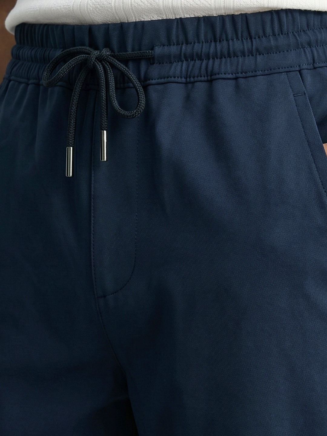 Men's Navy Relaxed Fit Solid Casual Jogger