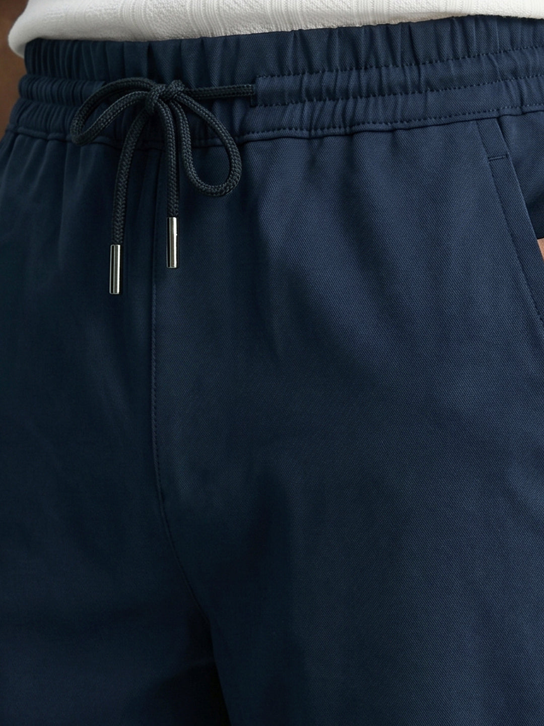 Men's Navy Relaxed Fit Solid Casual Jogger
