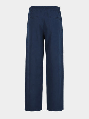 Men's Navy Relaxed Fit Solid Casual Jogger