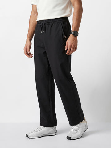 Men's Black Relaxed Fit Solid Casual Jogger