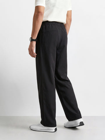 Men's Black Relaxed Fit Solid Casual Jogger