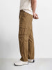 Men's Brown Relaxed Fit Solid Utility Cargo