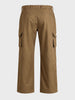 Men's Brown Relaxed Fit Solid Utility Cargo