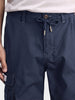 Men's Navy Blue Relaxed Fit Solid Utility Cargos