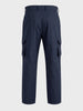 Men's Navy Blue Relaxed Fit Solid Utility Cargos