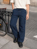 Men's Navy Blue Relaxed Fit Solid Utility Cargos