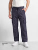 Men's Black Relaxed Fit Solid Utility Cargos