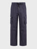 Men's Black Relaxed Fit Solid Utility Cargos