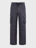Men's Grey Relaxed Fit Solid Utility Cargos
