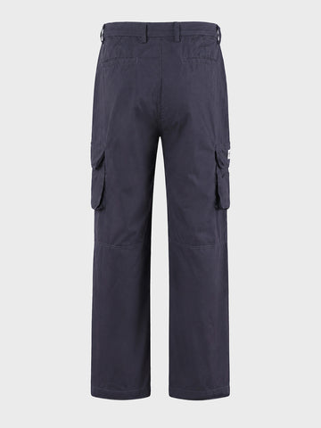 Men's Black Relaxed Fit Solid Utility Cargos