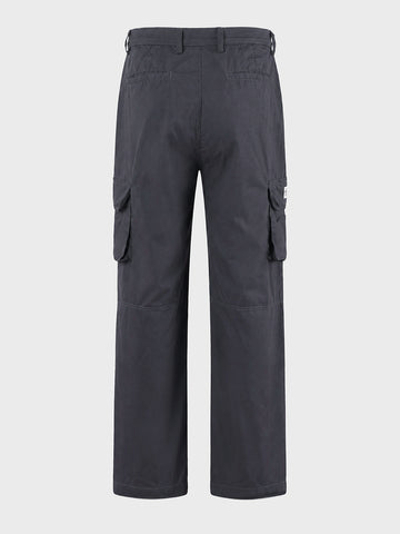 Men's Grey Relaxed Fit Solid Utility Cargos