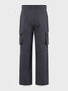 Men's Grey Relaxed Fit Solid Utility Cargos