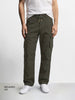 Men's Olive Relaxed Fit Solid Utility Cargo