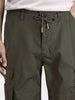 Men's Olive Relaxed Fit Solid Utility Cargo