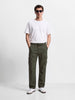 Men's Olive Relaxed Fit Solid Utility Cargo