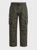 Men's Olive Relaxed Fit Solid Utility Cargo
