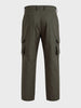 Men's Olive Relaxed Fit Solid Utility Cargo