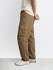 Men's Khaki Relaxed Fit Solid Utility Cargos