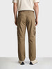 Men's Khaki Relaxed Fit Solid Utility Cargos
