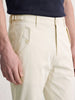 Men's Off White Relaxed Fit Solid Casual Trousers
