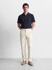 Men's Off White Relaxed Fit Solid Casual Trousers