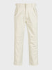 Men's Off White Relaxed Fit Solid Casual Trousers
