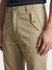Men's Khaki Relaxed Fit Solid Casual Trousers
